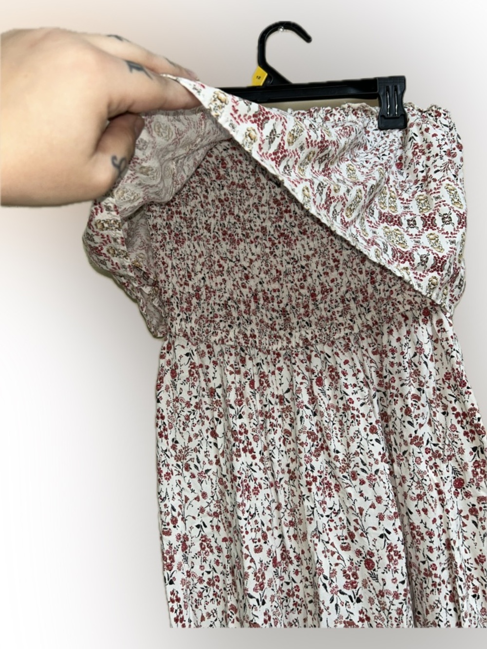 🔥5/$35🔥 Japna Cream Strapless Floral Wide-Leg Jumpsuit | Size M - Picture 5 of 10